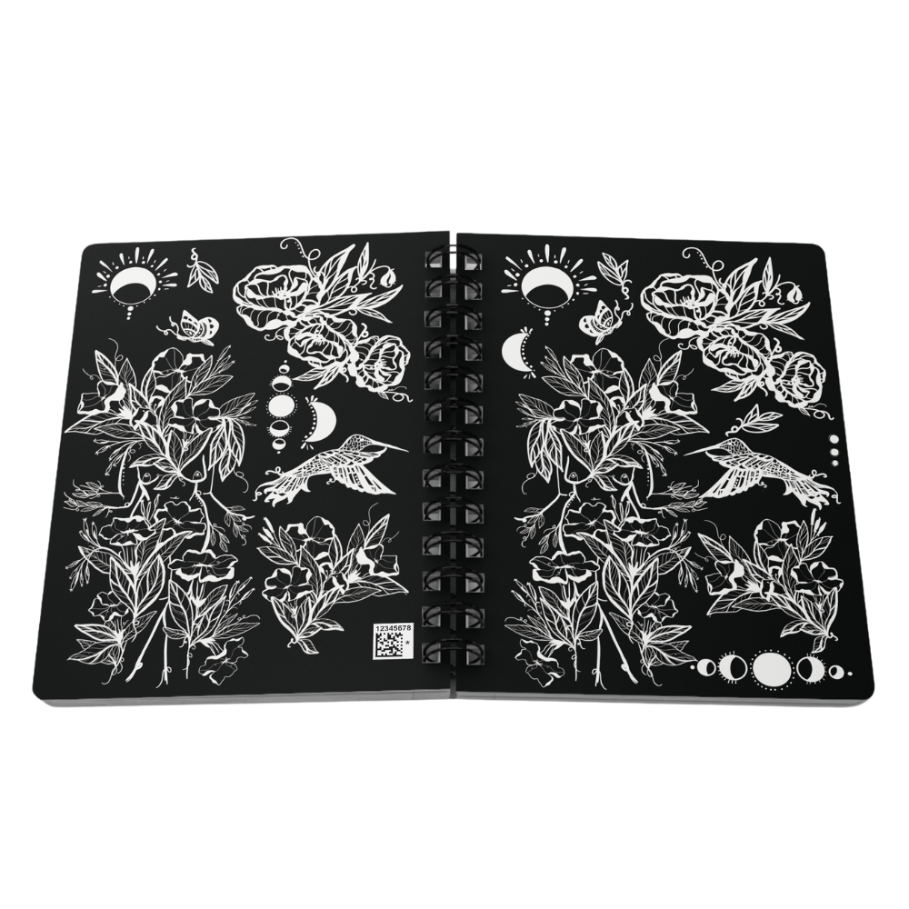 Hummingbird Sister, Black, Spiral Bound Notebook Journal