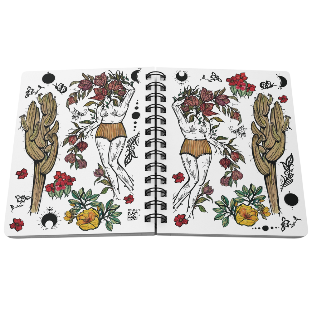 Desert Sister, White, Spiral Bound Notebook Journal