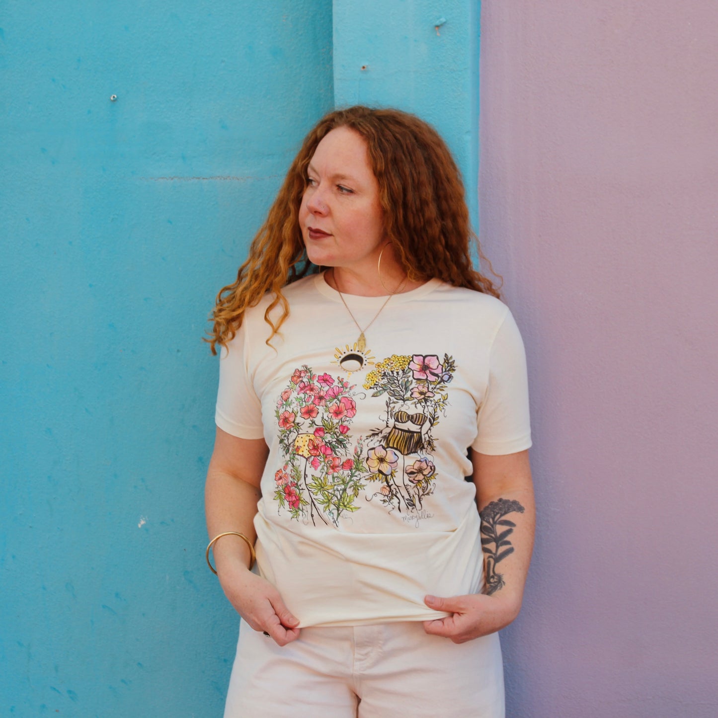 Yarrow + Hollyhock Flora Sister, Short Sleeve Tee