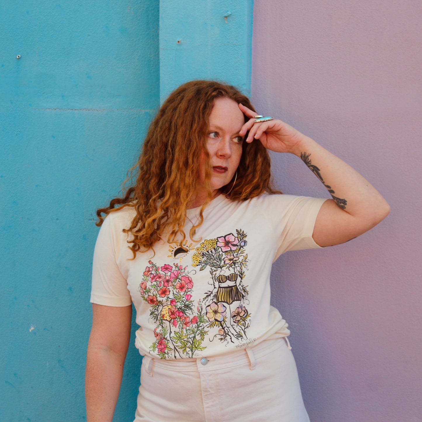 Yarrow + Hollyhock Flora Sister, Short Sleeve Tee