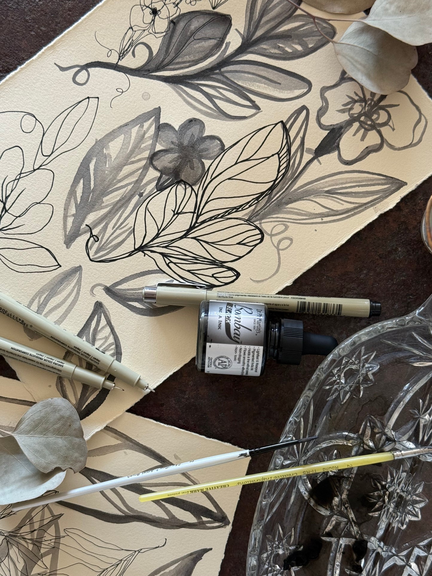 Exploring Ink with Botanicals Workshop, October 26, 10am-12:30pm