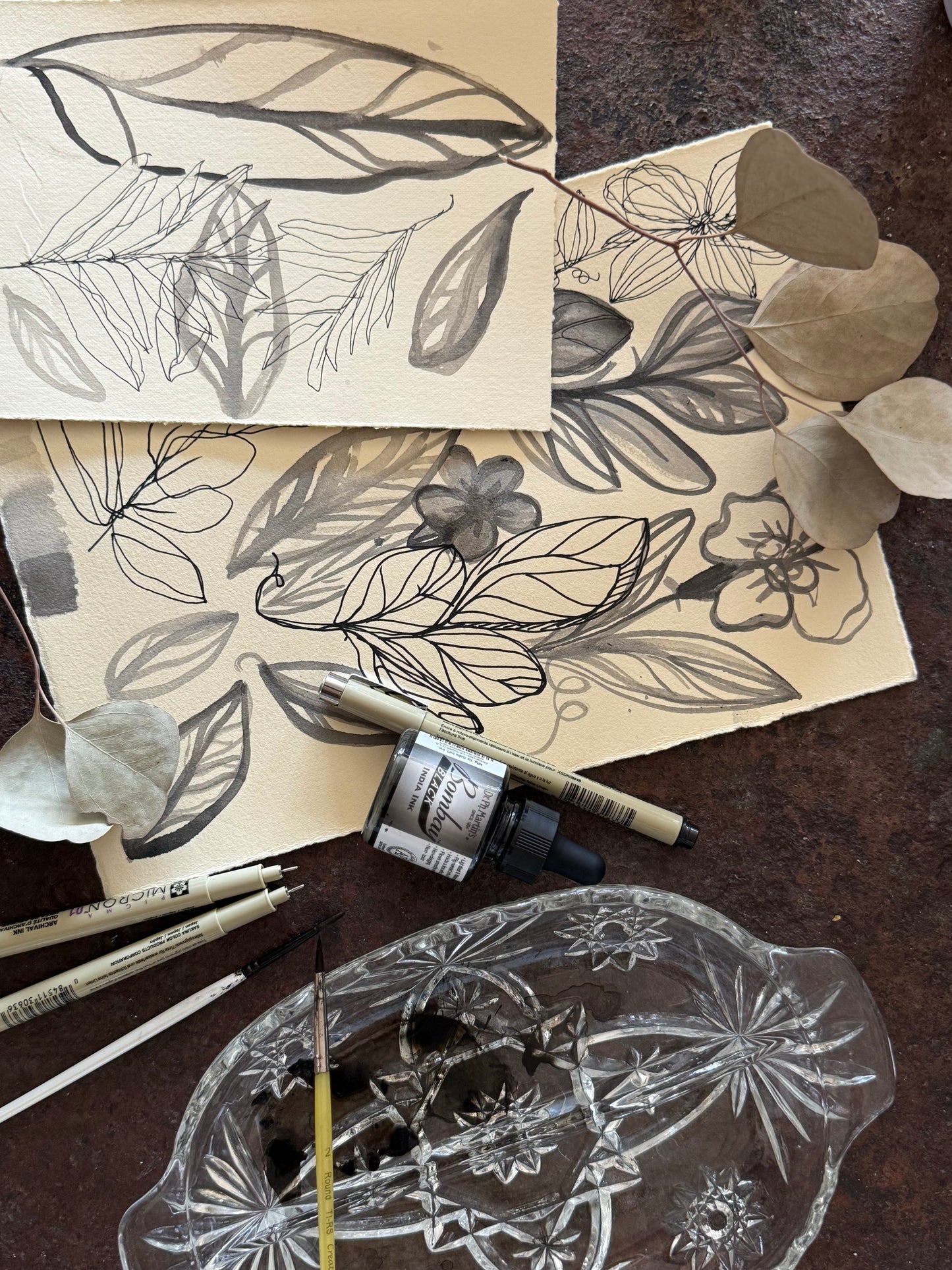 Exploring Ink with Botanicals Workshop, October 26, 10am-12:30pm