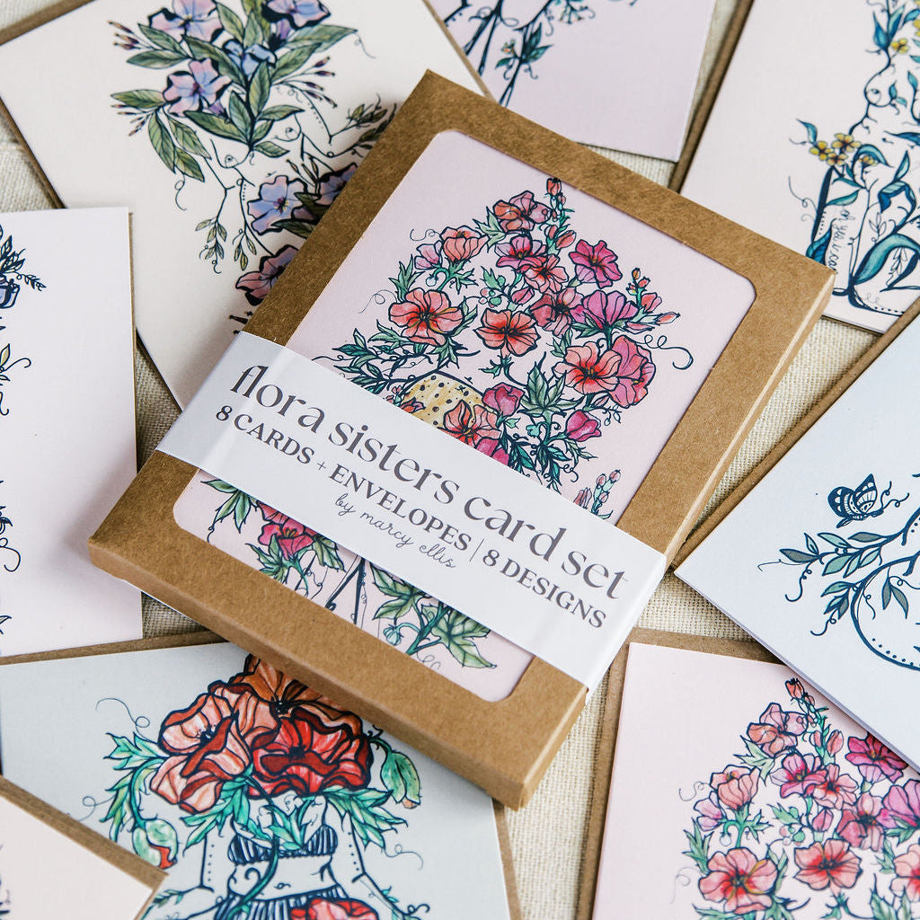 Flora Sisters Card Set of 8