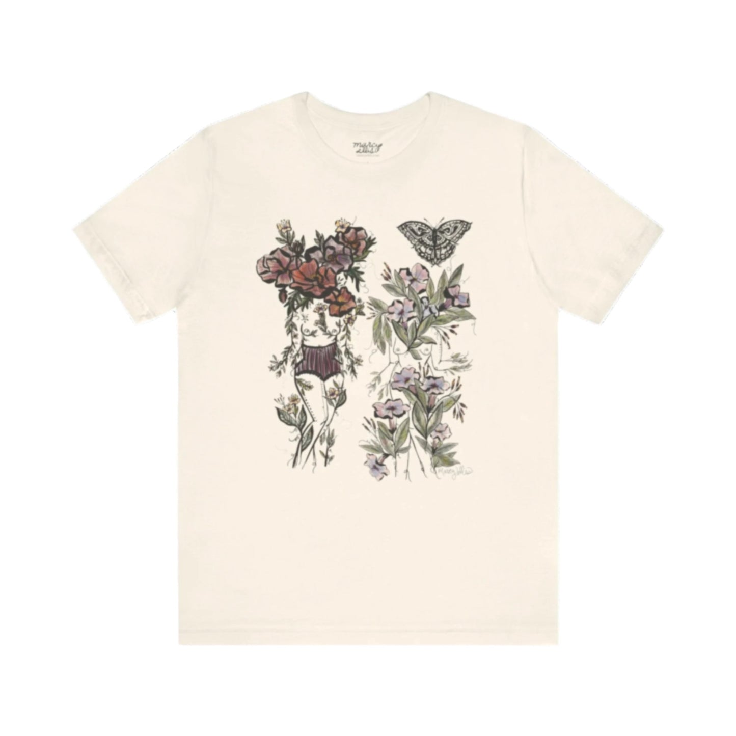 Rosa + Geranium Flora Sister, Unisex Jersey Short Sleeve Tee