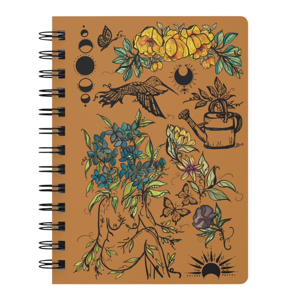 Flora Sister, Brown, Spiral Bound Notebook Journal