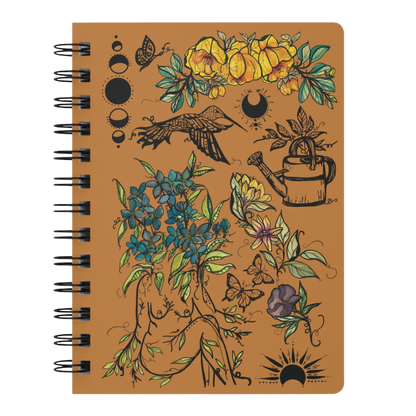 Flora Sister, Brown, Spiral Bound Notebook Journal