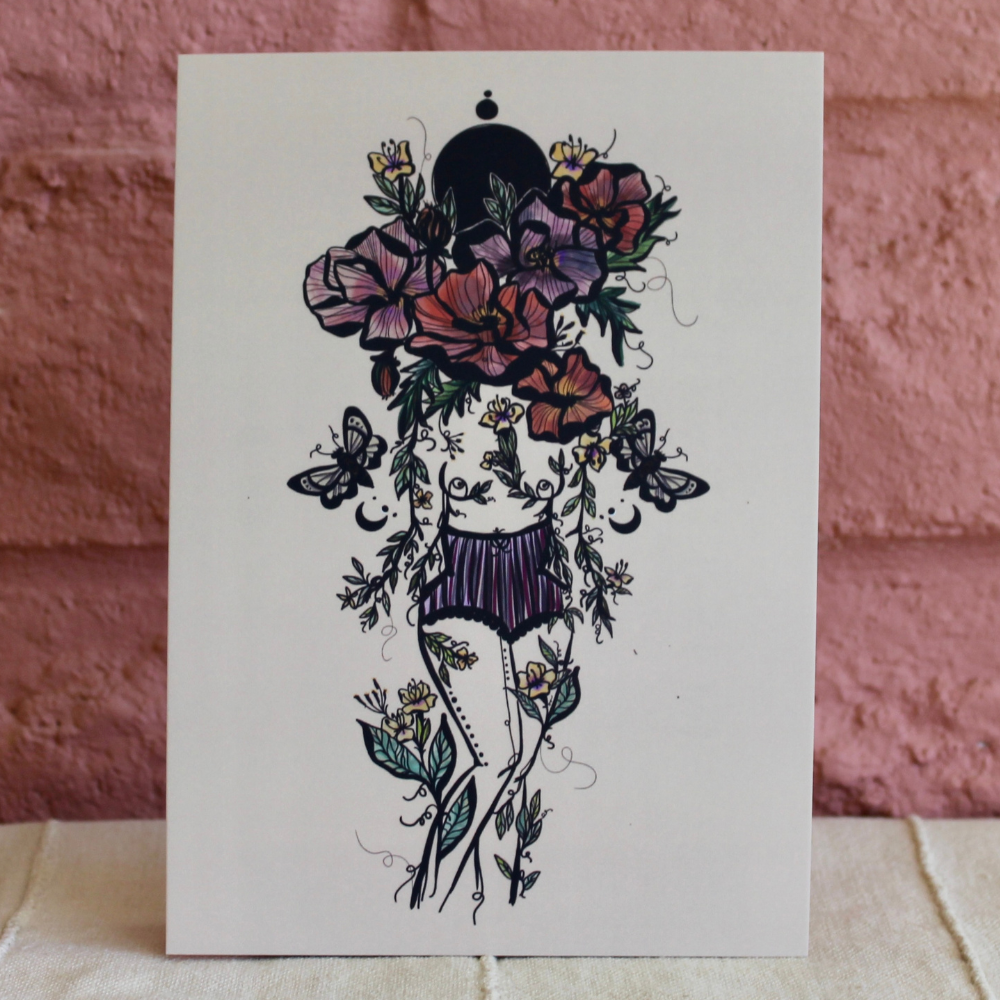 Rosa Floral Sister, Postcard, 5"x7"