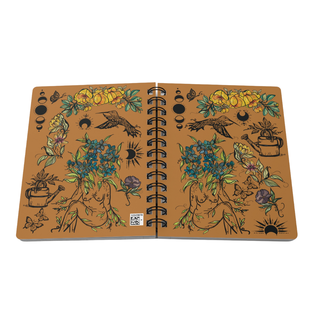 Flora Sister, Brown, Spiral Bound Notebook Journal