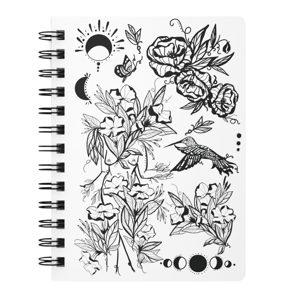 Hummingbird Sister, White, Spiral Bound Notebook Journal