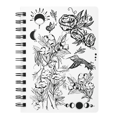 Hummingbird Sister, White, Spiral Bound Notebook Journal