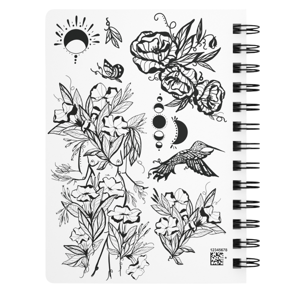 Hummingbird Sister, White, Spiral Bound Notebook Journal