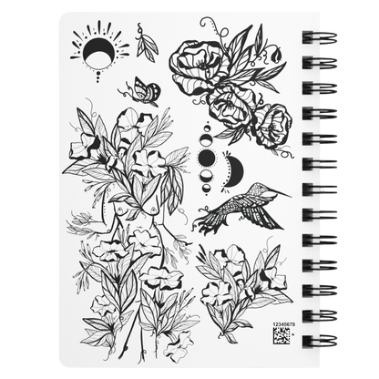 Hummingbird Sister, White, Spiral Bound Notebook Journal