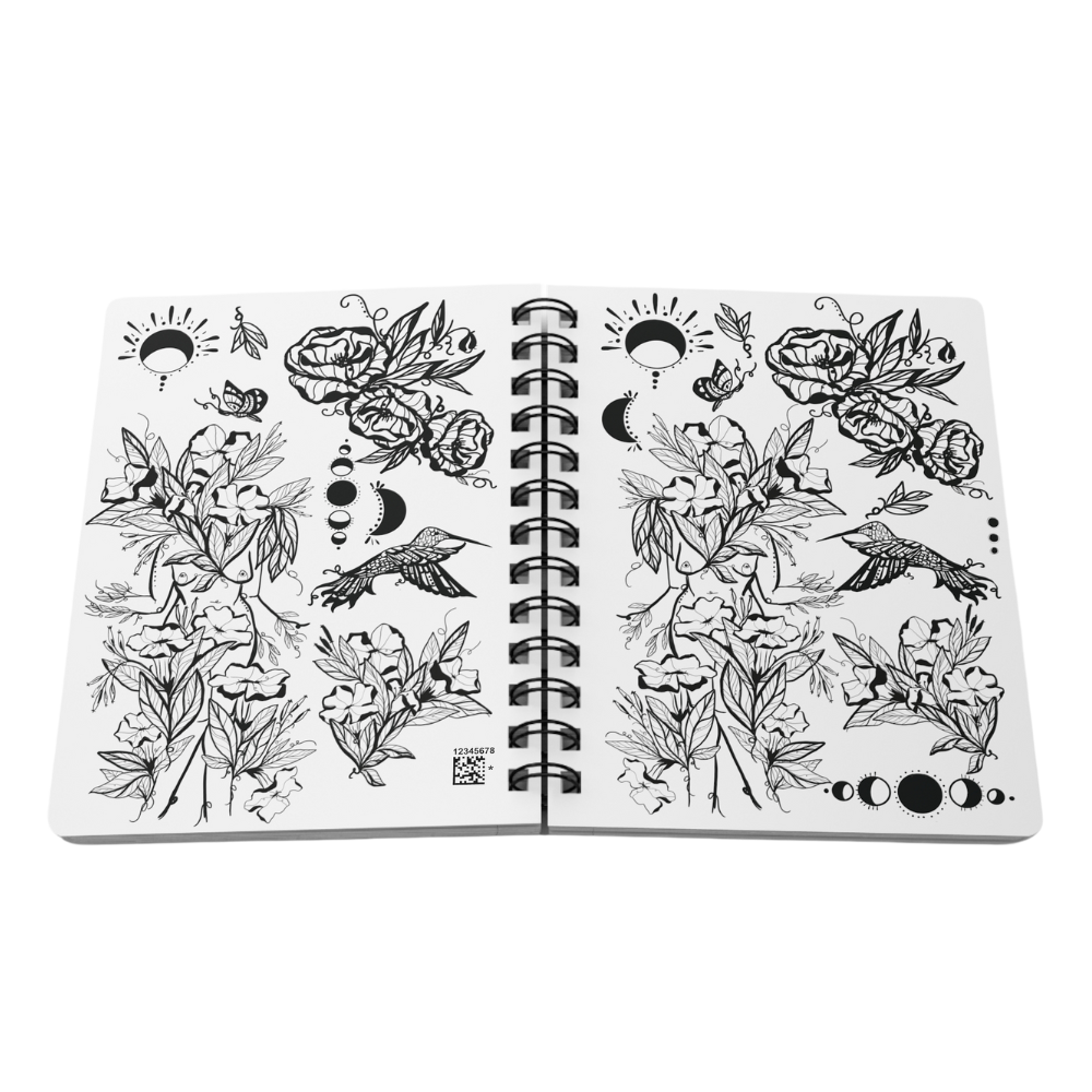 Hummingbird Sister, White, Spiral Bound Notebook Journal