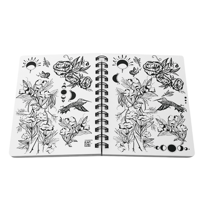 Hummingbird Sister, White, Spiral Bound Notebook Journal