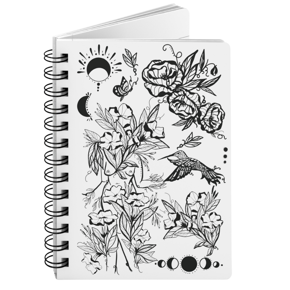 Hummingbird Sister, White, Spiral Bound Notebook Journal