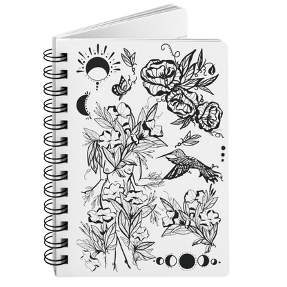 Hummingbird Sister, White, Spiral Bound Notebook Journal