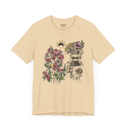 Yarrow + Hollyhock Flora Sister, Unisex Short Sleeve Tee