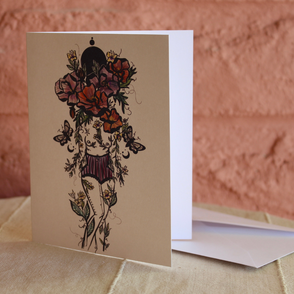 Rosa Floral Sister, Blank, Folded, Greeting Card