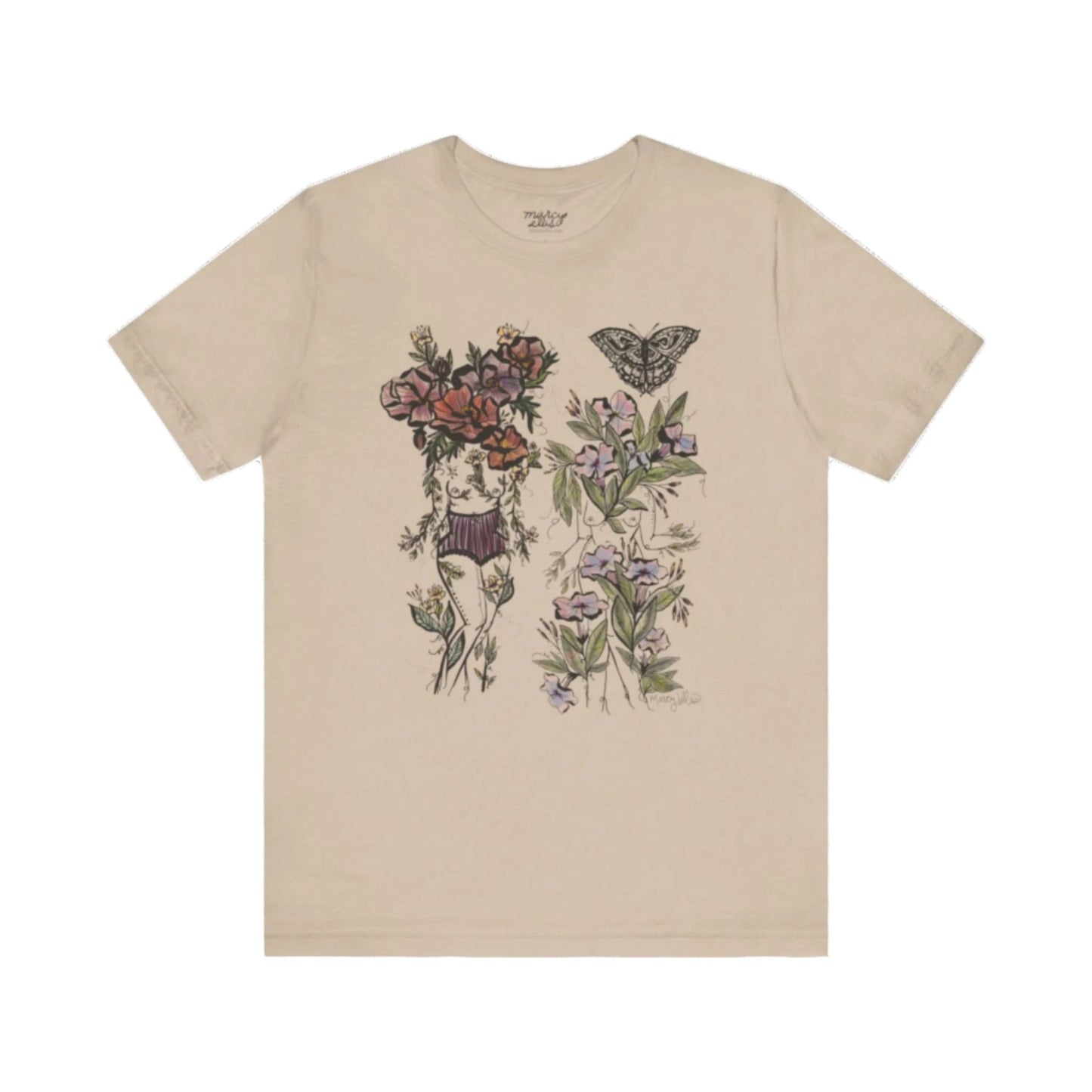 Rosa + Geranium Flora Sister, Unisex Jersey Short Sleeve Tee