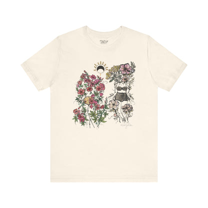 Yarrow + Hollyhock Flora Sister, Unisex Short Sleeve Tee