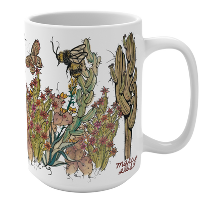 Cacti Oasis, White, Ceramic Mug, 15oz