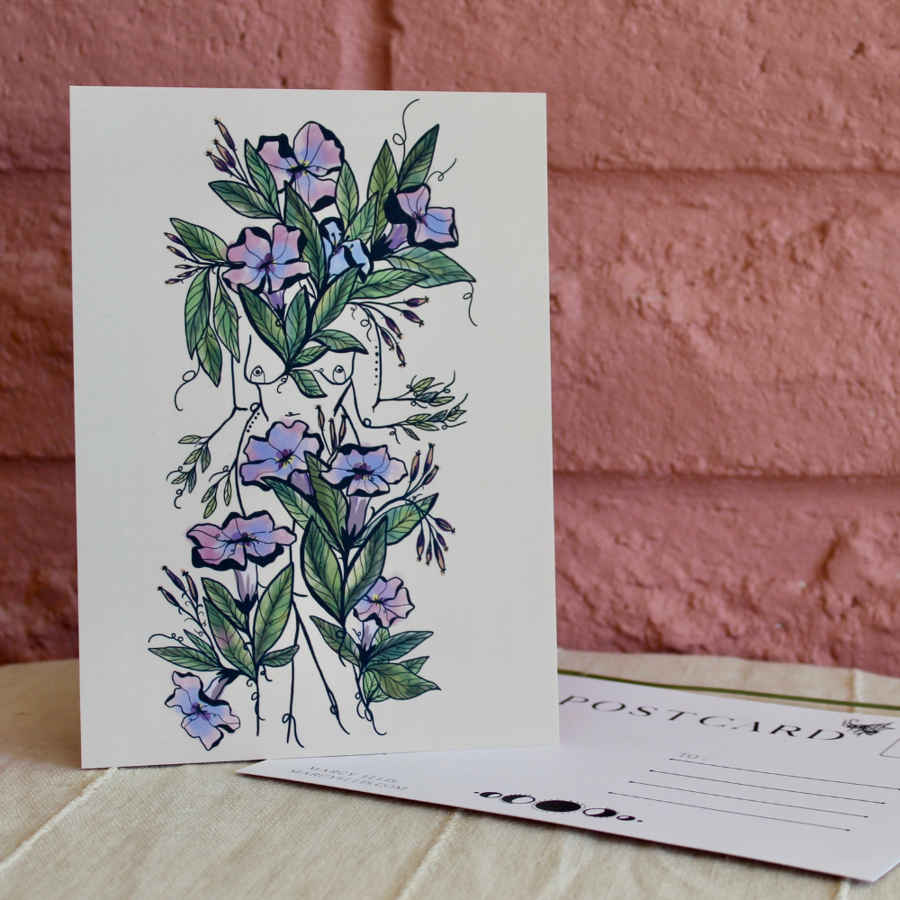 Geranium Floral Sister, Postcard, 5"x7"