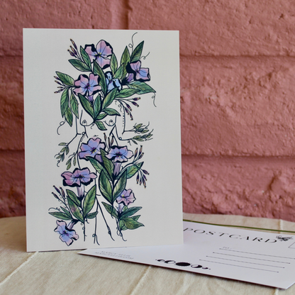 Geranium Floral Sister, Postcard, 5"x7"