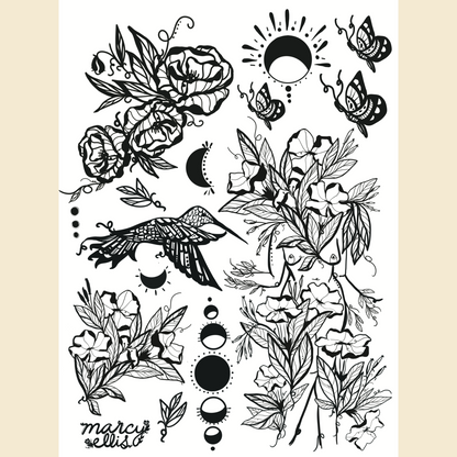 Temporary Tattoo Pack, Flora Sisters