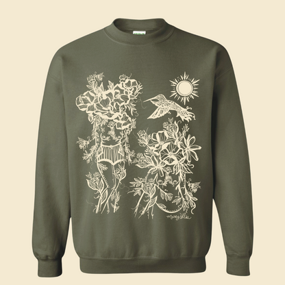 Flora Sisters + Hummingbird, Sweatshirt