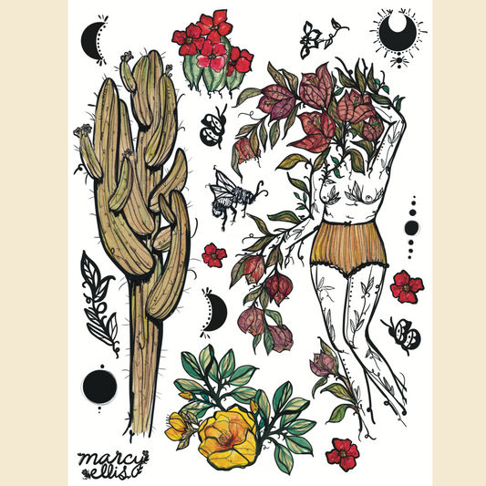 Temporary Tattoo Sheets, Desert Sisters