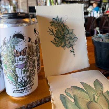 Painting Cacti & Succulents: Watercolor + Drawing Workshop at Crooked Tooth Brewery, Feb 15, 2-4pm