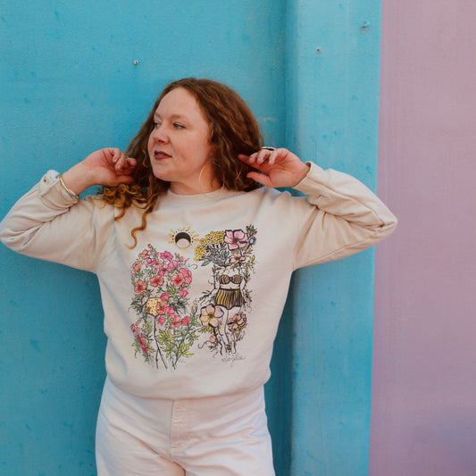 Yarrow + Hollyhock Flora Sisters, Sweatshirt