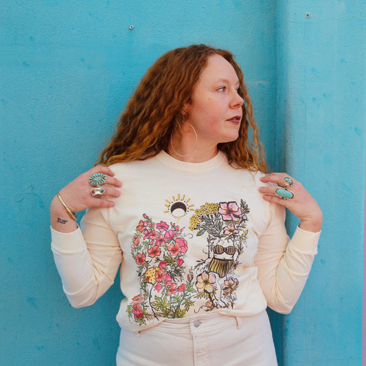 Yarrow + Hollyhock Flora Sisters, Long Sleeve