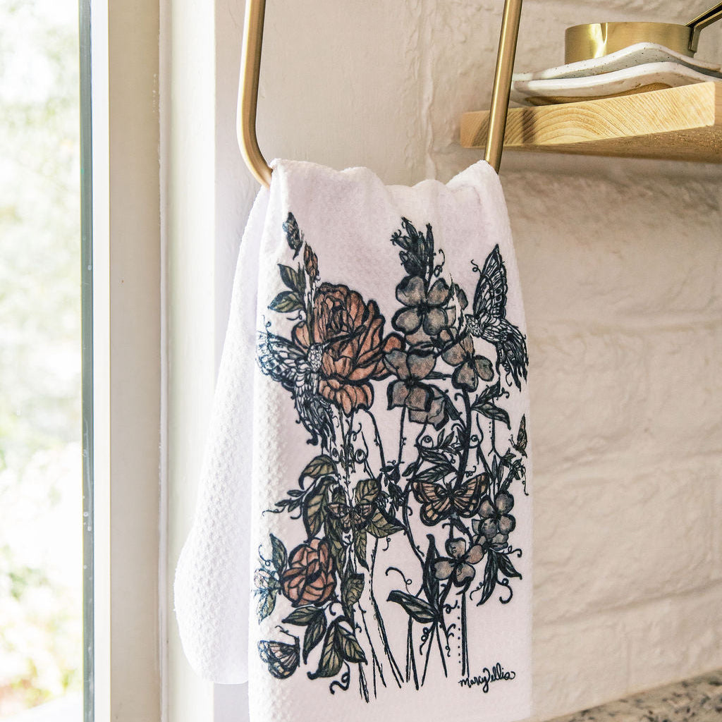botanical plant lady dish towel by Marcy Ellis 