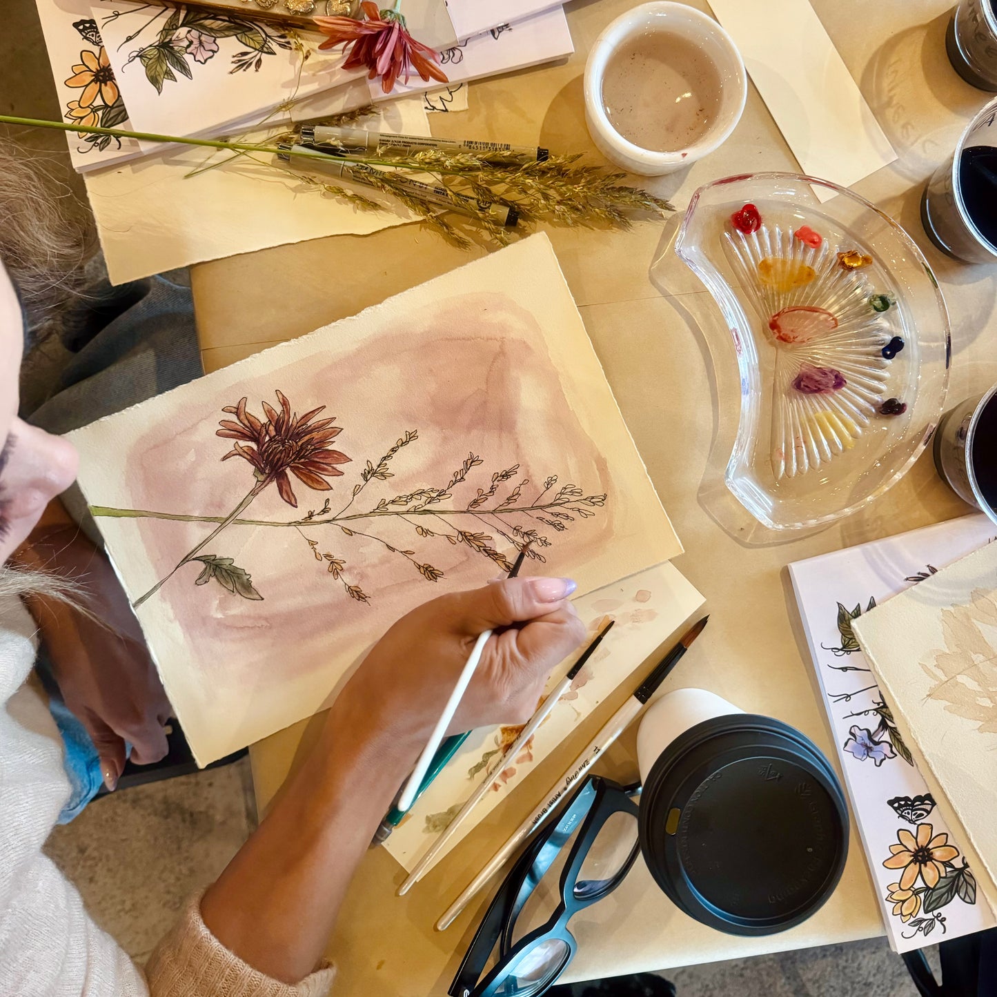 Botanical Watercolor + Drawing Workshop, February 15, 6-8pm @ Marcy's Studio