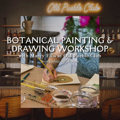 Marcy Ellis painting bOtanical painting workshop at old pueblo club in Tucson Arizona 