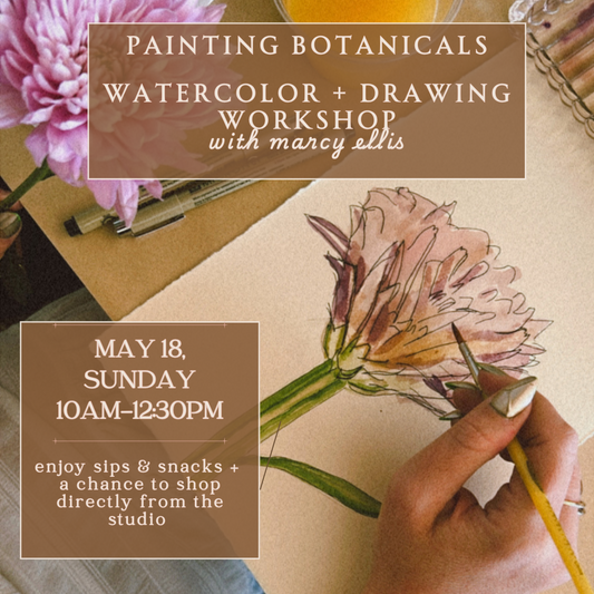 Painting Botanicals Watercolor Workshop, May 18, 10-12:30pm