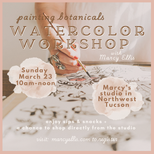 Painting Botanicals Watercolor Workshop, March 23, 10am-noon @ Marcy's Studio