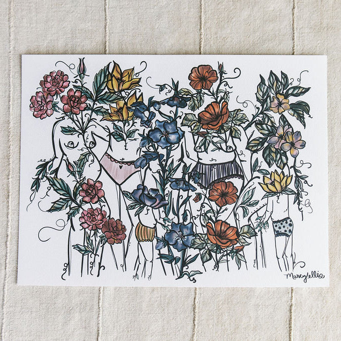 art print of botanical figures by Marcy Ellis 
