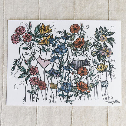 art print of botanical figures by Marcy Ellis 