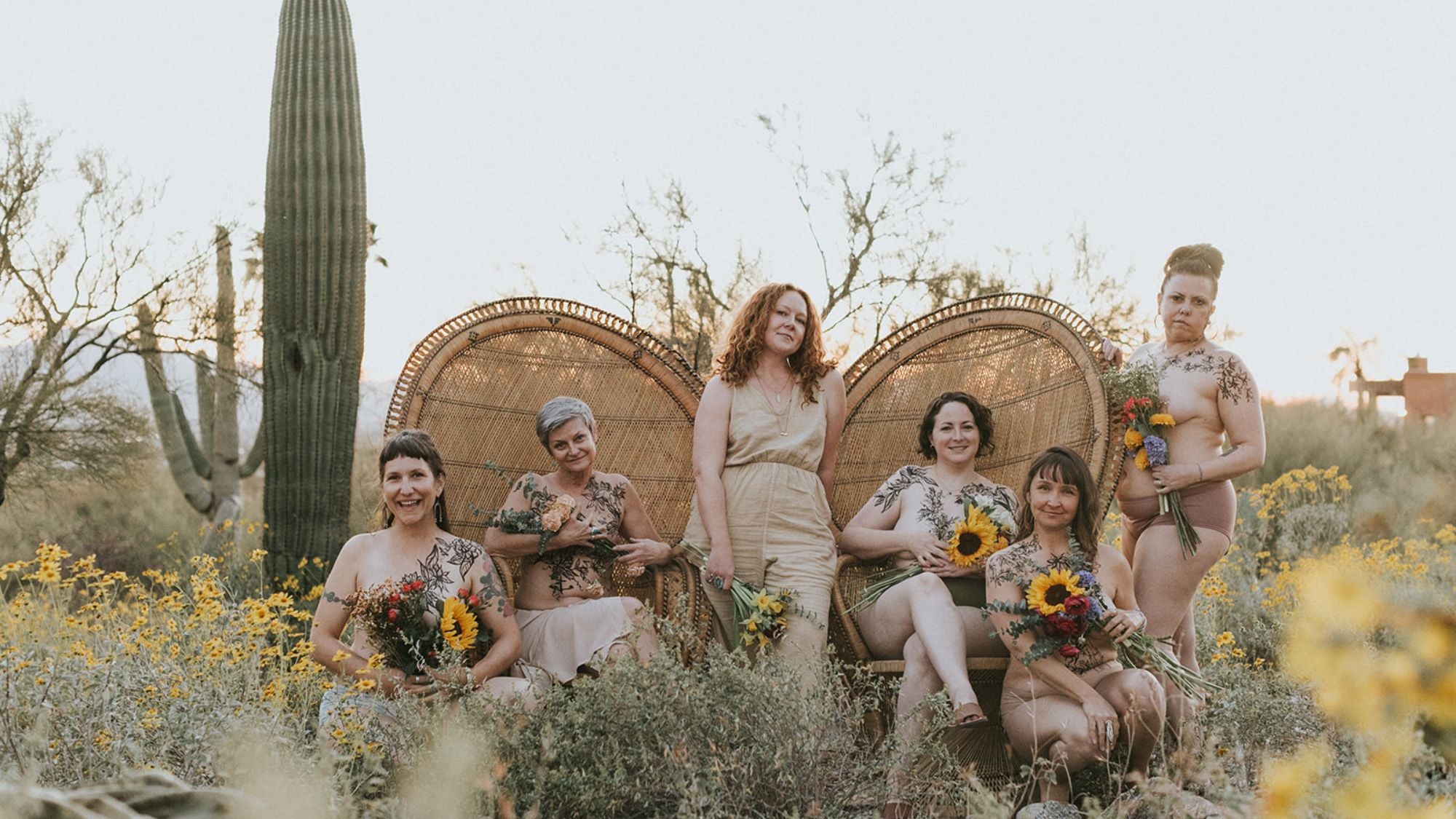 empowerment project by Marcy Ellis group women with painted bodies in tucson Arizona 